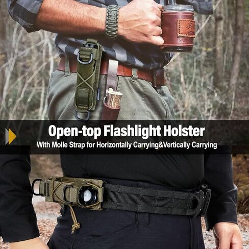 OneTigris MOLLE Flashlight Holster for Duty Belt with Adjustable Bungee in Kuwait