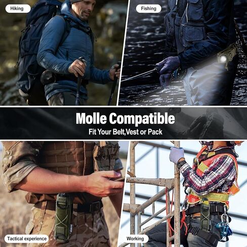 OneTigris MOLLE Flashlight Holster for Duty Belt with Adjustable Bungee in Kuwait