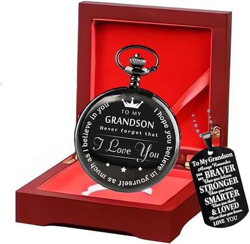 to My-Grandson-Pocket-Watch-Gifts from Grandpa Grandma Christmas Gifts for Him Birthday for Grandson, Graduation Gifts for Men in Saudi Arabia