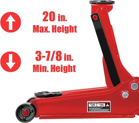 Big Red 4 Ton Floor Jack,Low Profile Car Jack with Dual Quick Lift Hydraulic Pump,Heavy Duty Truck Jack,Lifting Range 4"-20" in Saudi Arabia