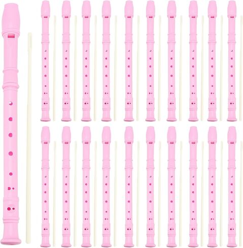 MUKLEI 20 Pack Descant Soprano Recorder, 8 Hole Soprano Recorder Recorder Instrument with Cleaning Rod for Beginners, Yellow in Kuwait