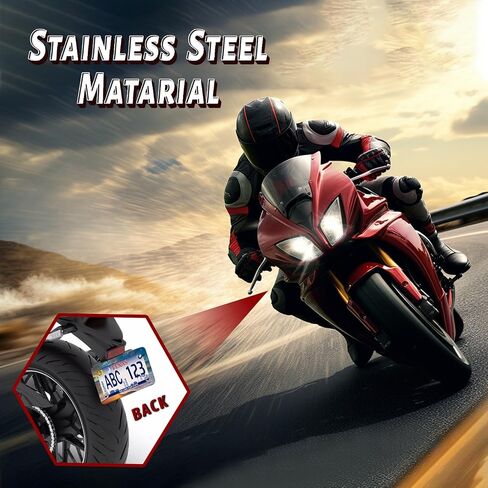 Beach Motorcycle License Plate Frame Stainless Steel Metal Colorful Hawaii Plate Frame 4 Holes Waterproof Tag Holder Summer Motorcycle Accessory with Screws Nut Caps 7.7" x 4.5" for Bike Motorcycle in Saudi Arabia