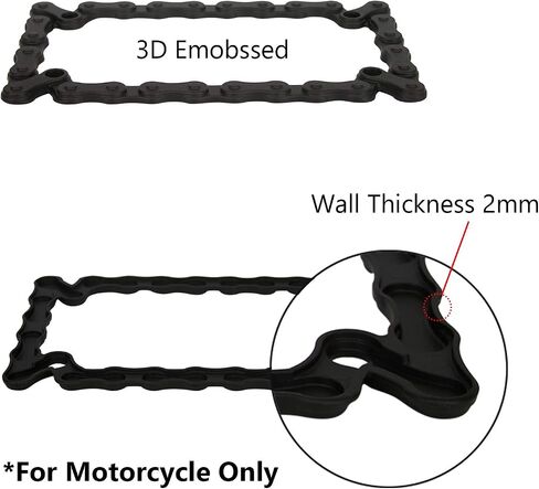LPF245-BK 3D Bike Chain Style Zinc Metal Matte Black Finished Motorcycle License Plate Frame in Saudi Arabia