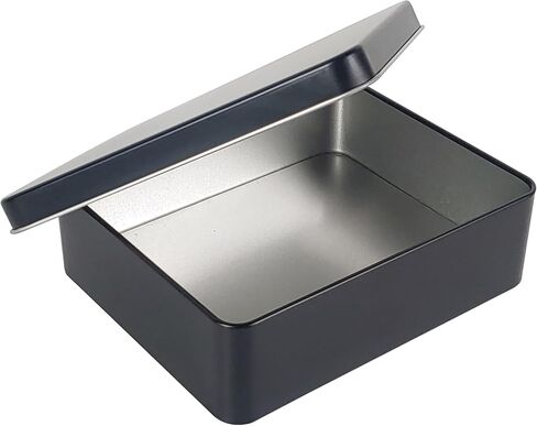 Silver Metal Tin Box Lids - Large Containers, Holder for Keeping Car Keys, Cookie, Pencil Case, 8.2 x 4.7 x 2.4 inch in Saudi Arabia