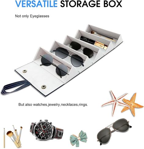Travel Sunglasses Organizer Case, Portable Multiple Glasses Case, Hanging Foldable Sunglass Organizer for Women Men in Saudi Arabia
