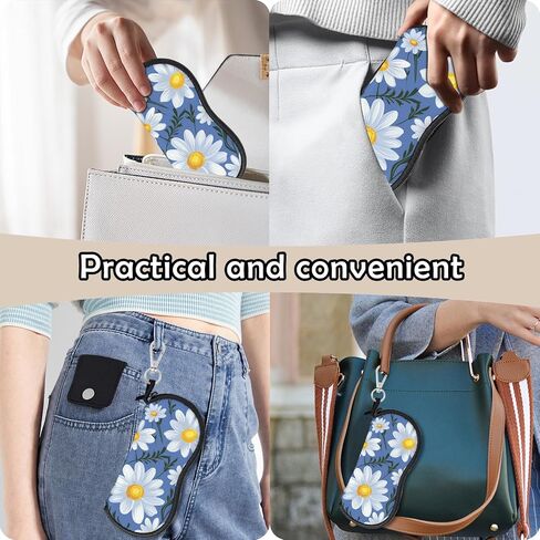 Glasses Case Eyeglass Sunglasses Zipper Soft Neoprene Ultra Light Pouch Metal Belt Clip Aesthetic Women Men in Saudi Arabia
