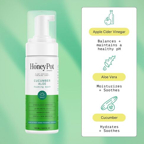 The Honey Pot Company - Feminine Wash - Herbal Infused Feminine Hygiene Wash for Sensitive Skin Types - PH Balanced Plant Based Feminine Products - Amber Sandalwood - 5.51 Fluid Oz. in Kuwait