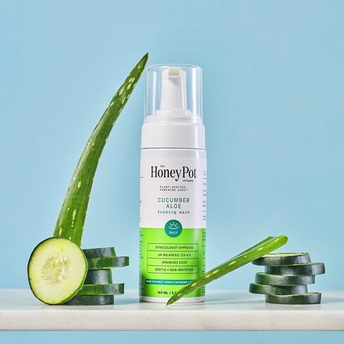 The Honey Pot Company - Feminine Wash - Herbal Infused Feminine Hygiene Wash for Sensitive Skin Types - PH Balanced Plant Based Feminine Products - Amber Sandalwood - 5.51 Fluid Oz. in Kuwait