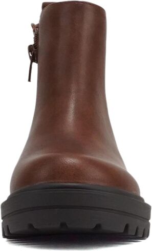 Soda “PILOT-2" ~ Little Kids/Children/Girls Lug Sole Elastic Gore Low Heel Chelsea Fashion Ankle Bootie w/Side Zipper in Saudi Arabia