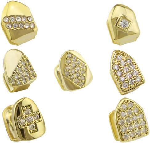 Iced Out Diamond Teeth Grillz for Men Women, Hip Hop Grills for Your Teeth Top and Bottom, Rapper Costume Cosplay Teeth Jewelry and Accessories in Saudi Arabia