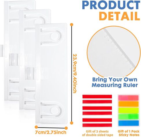 Barelove Computer Monitor Memo Board Document Holders, 3 PCS (Left & Right & Top) Transparent Acrylic Screen Message Pad with Paper Clip, Reminder Side Panels Organizer for Office with Sticky Note in Saudi Arabia