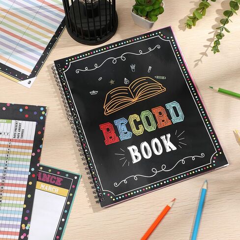 كتاب سجل ملون للمعلم، كتاب سجل حلزوني، كتاب سجل مكتبي، هدية للطلاب، المعلمين، الفصول الدراسية، نجوم ملونة، طباعة ملونة على الوجهين 9''X11'' (65 صفحة) in Kuwait