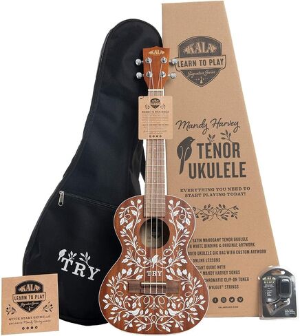 KALA, 4-String Ukulele, Right, Mahogany & White, Tenor LTP-MH in Kuwait