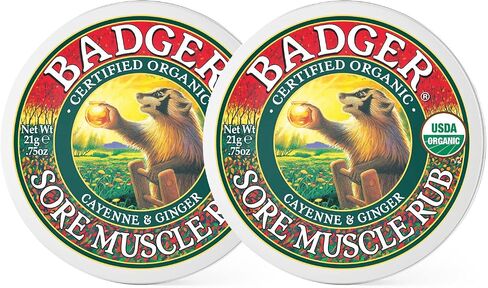 Badger - Sore Muscle Rub, Cayenne Pepper and Ginger, Organic Sore Muscle Rub, Warming Balm, Muscle Relief Balm, Warming Muscle Rub, Sore Muscle Balm, 0.75 oz in Saudi Arabia