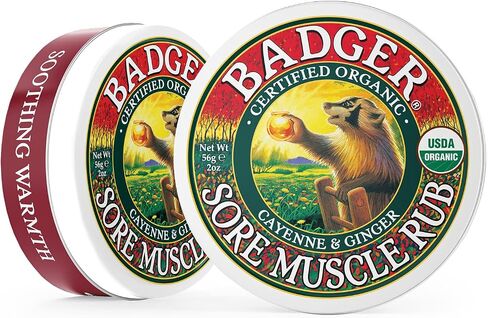 Badger - Sore Muscle Rub, Cayenne Pepper and Ginger, Organic Sore Muscle Rub, Warming Balm, Muscle Relief Balm, Warming Muscle Rub, Sore Muscle Balm, 0.75 oz in Saudi Arabia