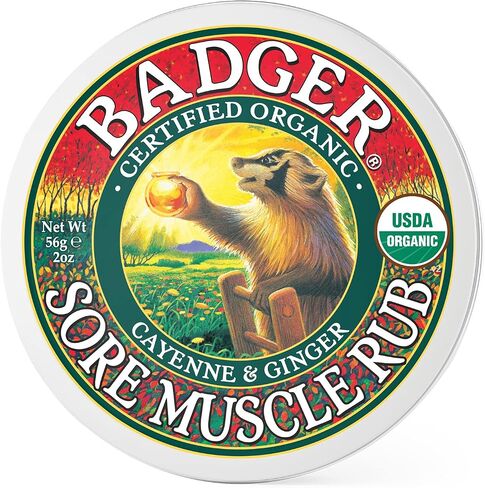 Badger - Sore Muscle Rub, Cayenne Pepper and Ginger, Organic Sore Muscle Rub, Warming Balm, Muscle Relief Balm, Warming Muscle Rub, Sore Muscle Balm, 0.75 oz in Saudi Arabia