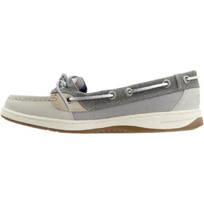 Sperry Womens Angelfish Linen Boat Flats Casual - Grey