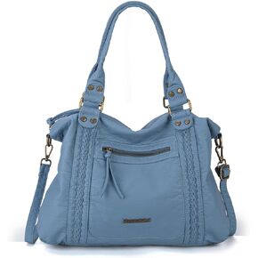 Montana West Washed Leather Hobo Bags for Women Roomy Handbags with Crossbody Strap