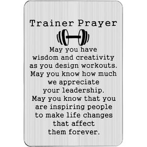 OKEYCH Personal Trainer Gift Fitness Trainer Prayer Wallet C-ard Fitness Coach Jewelry Gym Teacher Gift (Fitness Trainer Prayer W)