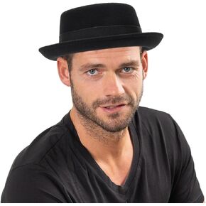 Men's Flat Top Pork Pie Hat - Breaking Bad Hats Vintage Bowler Hats for Women