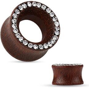 زوج من نفق مزدوج من خشب الورد مقاس 00 مقاس 10 مم مع حافة مرصوفة FE31 in Kuwait