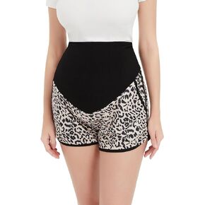 Maternity Shorts Comfy Over Belly Stretchy Fabric Wear Versatile Breathable Pregnancy Pant with Pockets