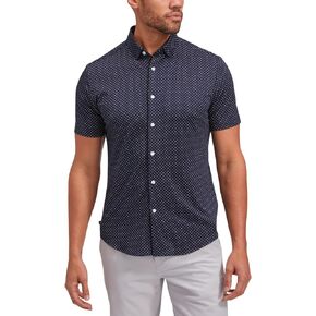 Mizzen+Main Halyard No Tuck Men's Dress Shirt - Wrinkle-Free Short-Sleeve Button-Down Performance Dress Shirt for Men, Trim Fit