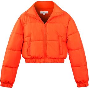 A2Y Women's Cropped Zipper Puffer Jacket