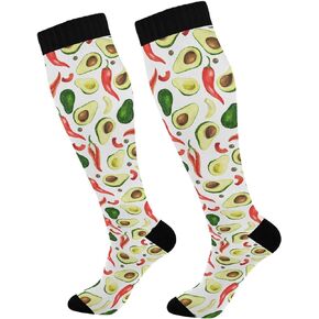 Pigsaly Women's Knee High Socks Compression Socks Unisex Casual Athletic Tube Sock Outdoor Sport Socks For Hiking Travel