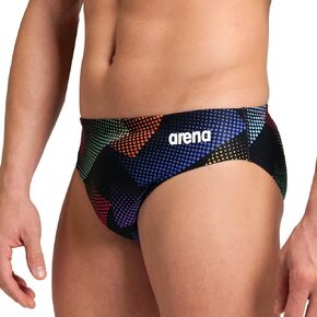 ARENA Men's Swim Briefs for Pool Race Training, Intensive Swimming, Chlorine Resistant, 2.75 cm, Halftone Print