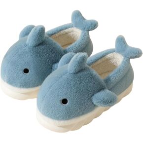 Plush Home Slippers for Men and Women, Cartoon Shark Animal Cotton Slippers, Winter Indoor Warm Slippers, Soft and Comfortable Thick-soled Shoes for Outdoor Slippers