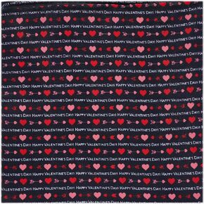 Jacob Alexander Men's Happy Valentine's Day Hearts and Love Arrows Pocket Square Handkerchief Hanky - Black White Red