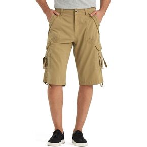 BEST SOUTH Men's Long Shorts Below Knee 13 Inches Relaxed Fit Casual Capri 3/4 Pants 8 Pockets