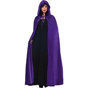 59" Hooded Cloak Long Velvet Cape,Unisex Full Length Hooded Robe Cloak for Halloween Christmas Cosplay Costumes