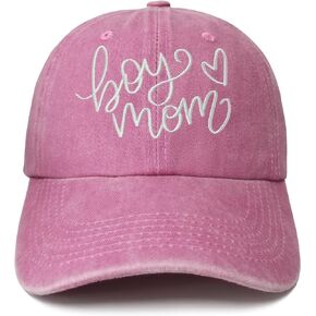 Hepandy Boy's Mom Baseball Cap Embroidery for Women, Gift for Mother Mama, Washed Pink Soft Cotton Adjustable Snapback Hat