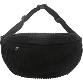 Crossbody Bag Fanny Pack for Women Men, Waist Pack Large Chest Bag with Adjustable Strap for Workout Travel Sports Running(Black)
