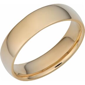 Kooljewelry 14k Yellow Gold 6 mm Comfort Fit Hollow Wedding Band