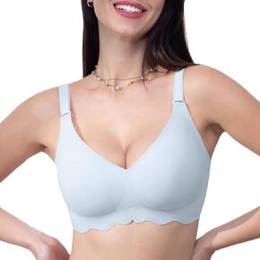Lace Seamless Push Up Bra for Women No Underwire Soft Full Coverage Bra