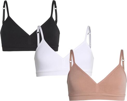 Rene Rofe Girls' Training Bra - 3 Pack Seamless Comfort Stretch Cami Bralette, Removable Pads (7-14) in Saudi Arabia