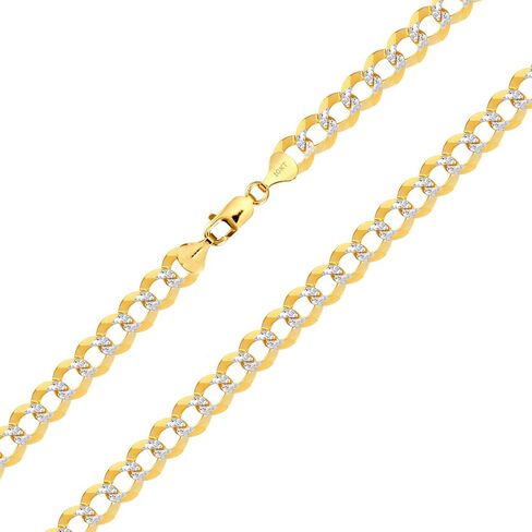 Nuragold 10k Yellow Gold Solid 10mm Cuban Chain Curb Link Diamond Cut Pave Two Tone Bracelet, Mens Jewelry Lobster Clasp 8" 8.5" 9" in Saudi Arabia