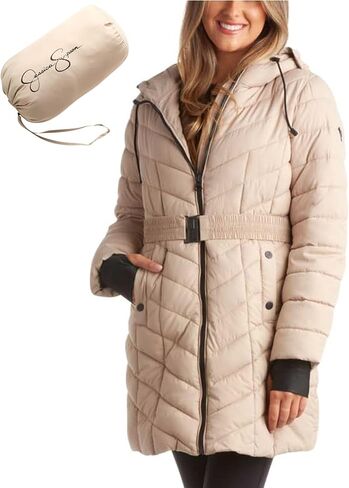 Jessica Simpson Women's Winter Coat - Long Length Packable Quilted Puffer Jacket - Heavyweight Insulated Parka Coat (S-XL) in Saudi Arabia