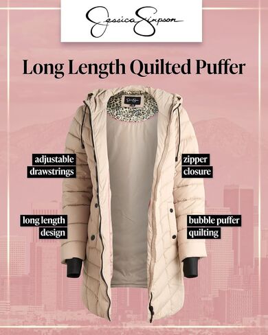 Jessica Simpson Women's Winter Coat - Long Length Packable Quilted Puffer Jacket - Heavyweight Insulated Parka Coat (S-XL) in Saudi Arabia