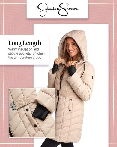 Jessica Simpson Women's Winter Coat - Long Length Packable Quilted Puffer Jacket - Heavyweight Insulated Parka Coat (S-XL) in Saudi Arabia