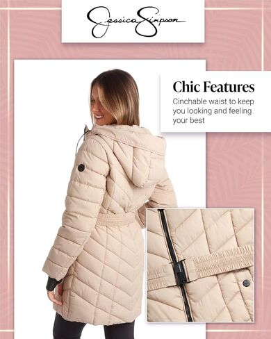 Jessica Simpson Women's Winter Coat - Long Length Packable Quilted Puffer Jacket - Heavyweight Insulated Parka Coat (S-XL) in Saudi Arabia