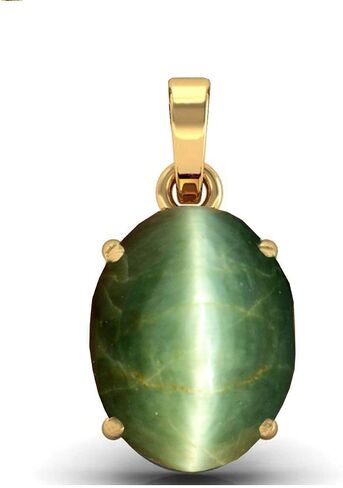 LMDPRAJAPATIS Certified Unheated Untreatet 6.25 Ratti 5.62 Carat A+ Quality Natural Cat Eyes Lehsunia Ketu Pendant For Women's and Men's in Saudi Arabia