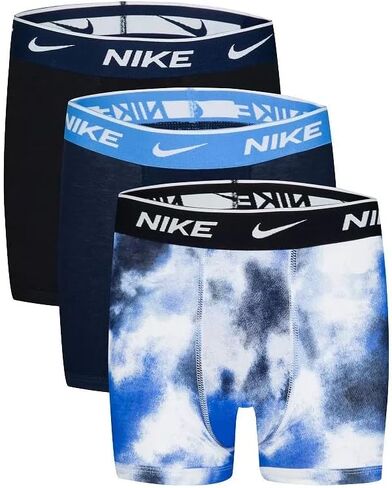 Nike Dri-Fit Essential Cotton Stretch Boys 3pk Boxer Briefs (US, Alpha, X-Large, Regular, Black/Blue) in Saudi Arabia