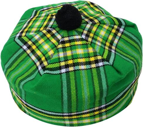 HAAUR Scottish Tammy Hat Traditional Kilt Tam o' Shatner Acrylic Wool Flat Bonnet Various Tartans with Pompom One Size in Saudi Arabia