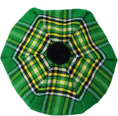 HAAUR Scottish Tammy Hat Traditional Kilt Tam o' Shatner Acrylic Wool Flat Bonnet Various Tartans with Pompom One Size in Saudi Arabia