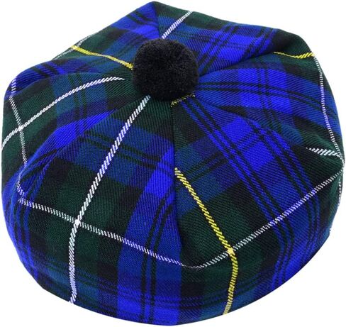 HAAUR Scottish Tammy Hat Traditional Kilt Tam o' Shatner Acrylic Wool Flat Bonnet Various Tartans with Pompom One Size in Saudi Arabia