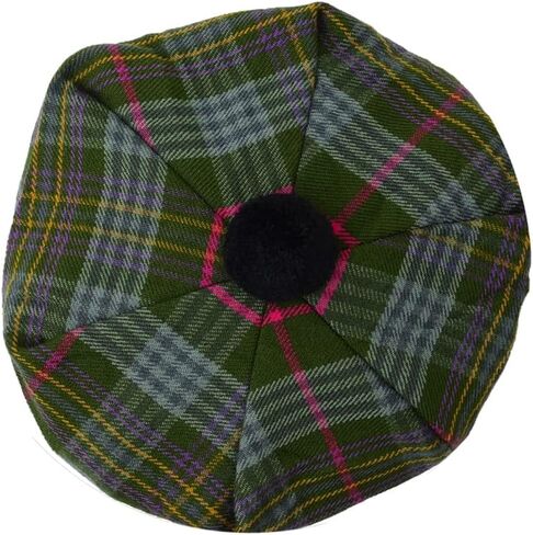 HAAUR Scottish Tammy Hat Traditional Kilt Tam o' Shatner Acrylic Wool Flat Bonnet Various Tartans with Pompom One Size in Saudi Arabia
